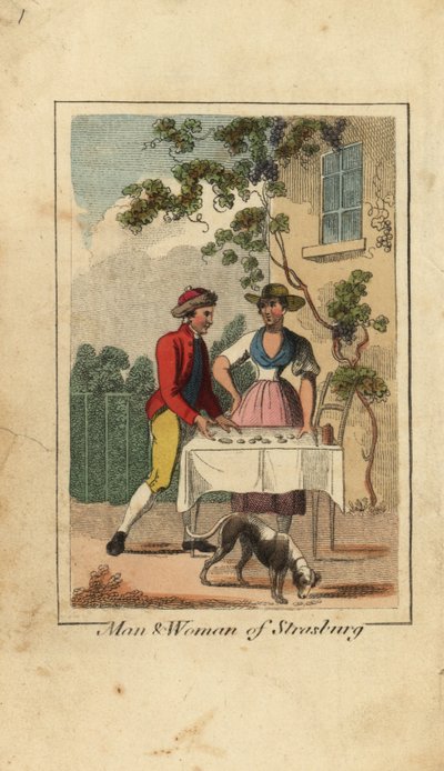 Mann und Frau aus Straßburg, Elsass, Frankreich von English School