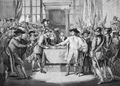 Oliver Cromwell löst das Lange Parlament auf von English School