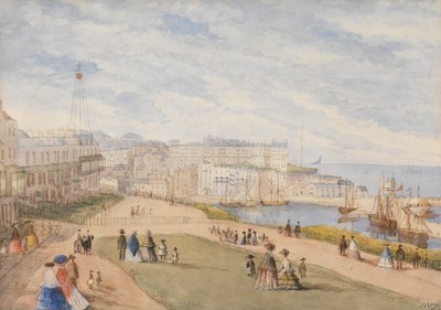 Ramsgate, West Cliff, 1857 (Aquarell auf Papier) von English School