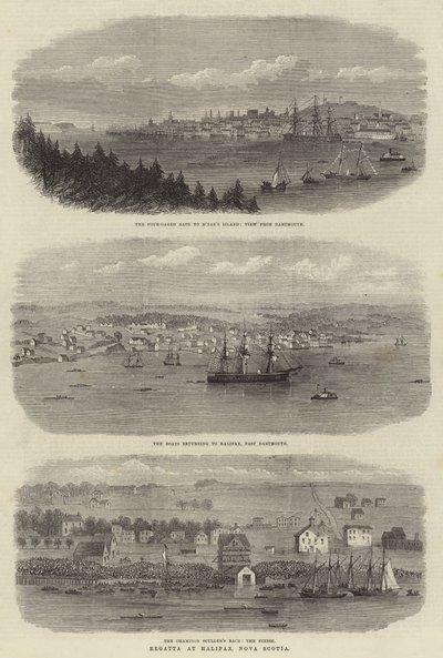 Regatta in Halifax, Nova Scotia (Gravur) von English School