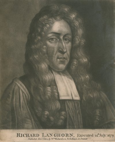 Richard Langhorn, hingerichtet am 14. Juli 1679 von English School