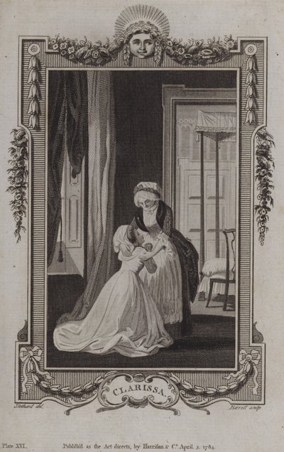 Szene aus Clarissa, von Samuel Richardson von English School