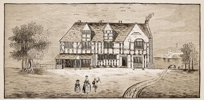 Shakespeares Haus, Stratford-Upon-Avon (Sepia-Foto) von English School
