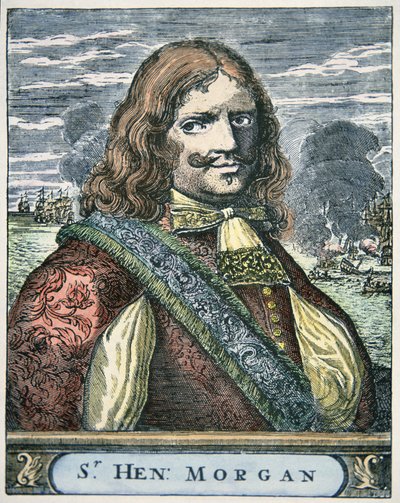 Sir Henry Morgan (ca. 1635-88) (farbige Gravur) von English School