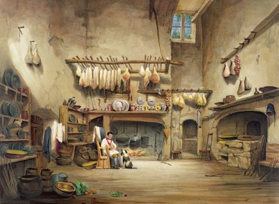 Die Küche, Cotehele House, ca. 1830-40 von English School