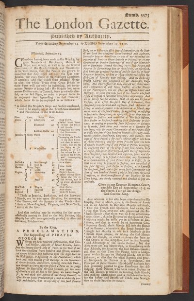 The London Gazette, Ausgabe 5573, Seite 1 von English School