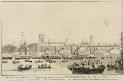 Die neue London Bridge, 1. August 1831 von English School