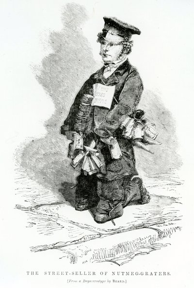 Der Straßenverkäufer von Muskatreibern, ca. 1840 von English School