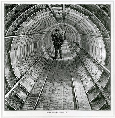 Die Tower-U-Bahn, 1870 von English School