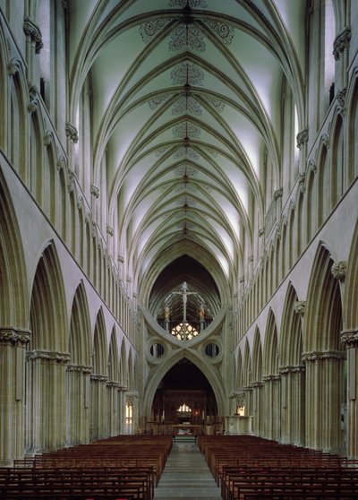 Blick auf das Kirchenschiff nach Osten, ca. 1180-1239 von English School