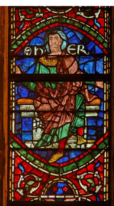 Fenster, das eine genealogische Figur zeigt: Er von English School