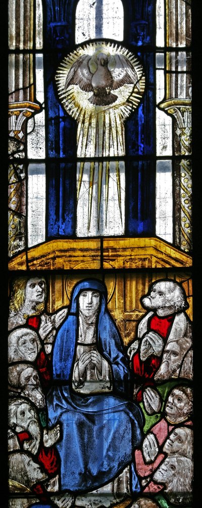 Fenster s5 mit Darstellung von Pfingsten von English School