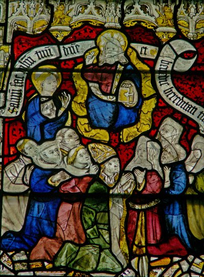 Fenster w25 mit dem Te Deum von English School