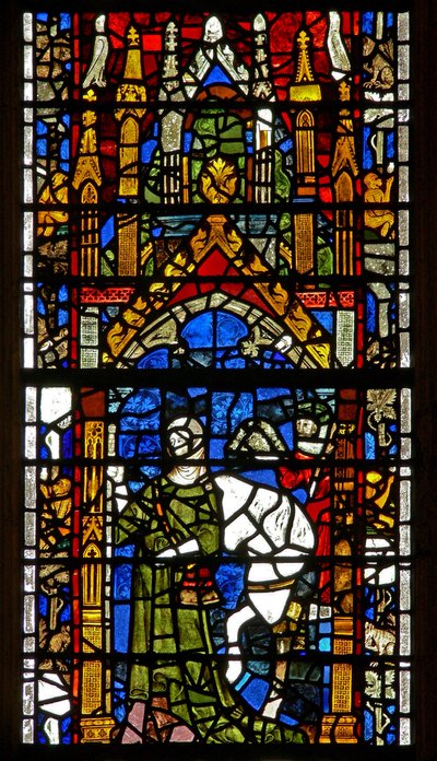 Fenster w40, Darstellung von Pilgerstiftern von English School