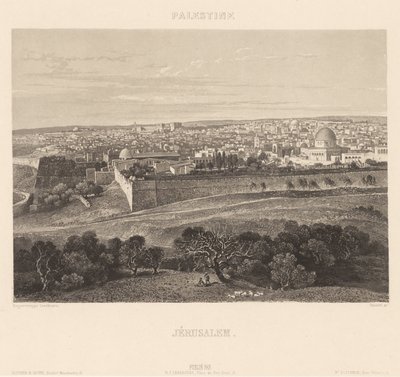 Jerusalem von Engraving by Friedrich Salathé