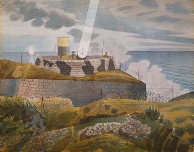 Suchscheinwerfer in der Dämmerung, Oktober 1941 von Eric Ravilious