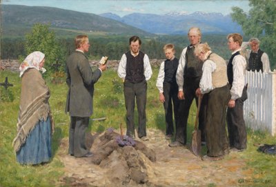 Bauernbegräbnis von Erik Theodor Werenskiold