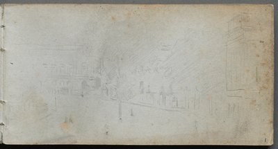 Skizzenbuch, Seite 01: Straßenszene, 1905-10 von Jean Louis Ernest Meissonier