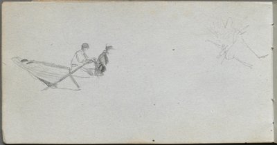 Skizzenbuch, Seite 04: Figuren in einem Boot von Ernest Meissonier