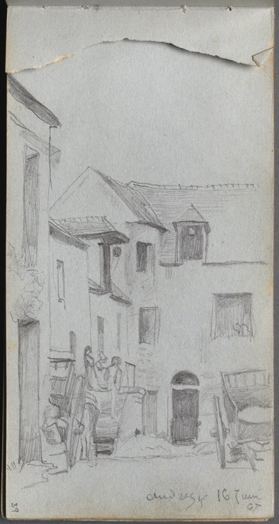 Skizzenbuch, Seite 39: Straßenszene von Ernest Meissonier