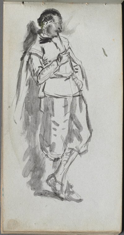 Skizzenbuch, Seite 46: Stehende männliche Figur von Ernest Meissonier