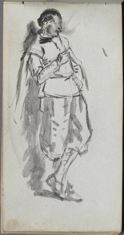 Skizzenbuch, Seite 46: Stehende männliche Figur von Jean Louis Ernest Meissonier