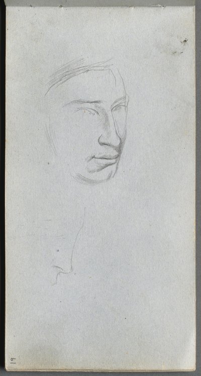 Skizzenbuch, Seite 61: Gesicht, 3/4 Profilansicht von Ernest Meissonier