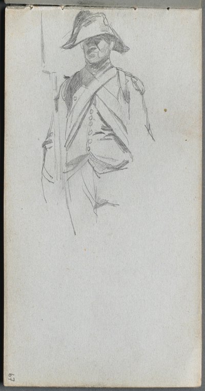 Skizzenbuch, Seite 67: Studie eines Soldaten von Ernest Meissonier