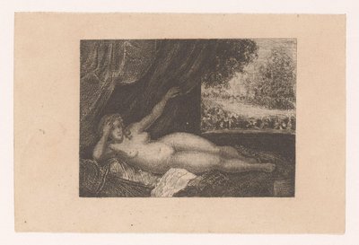 Liegende nackte Frau auf einem Ruhebett von Ernst Buschmann