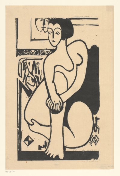 Sitzender Akt von Ernst Ludwig Kirchner (signed by artist)