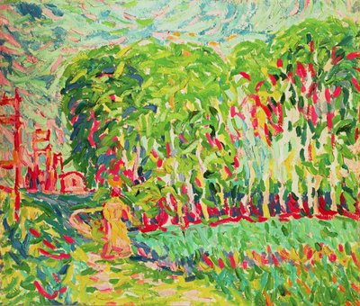 Eine Frau im Birkenwald von Ernst Ludwig Kirchner