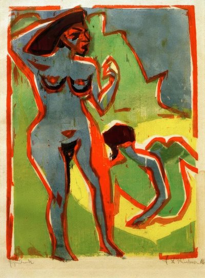 Badende Frauen (Moritzburg) von Ernst Ludwig Kirchner