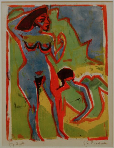 Badende Frauen in Moritzburg von Ernst Ludwig Kirchner