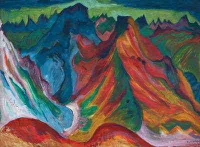 Die Berge Weissfluh und Schafgrind von Ernst Ludwig Kirchner