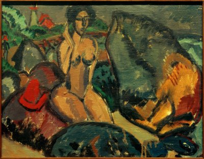 Badende zwischen Steinen von Ernst Ludwig Kirchner