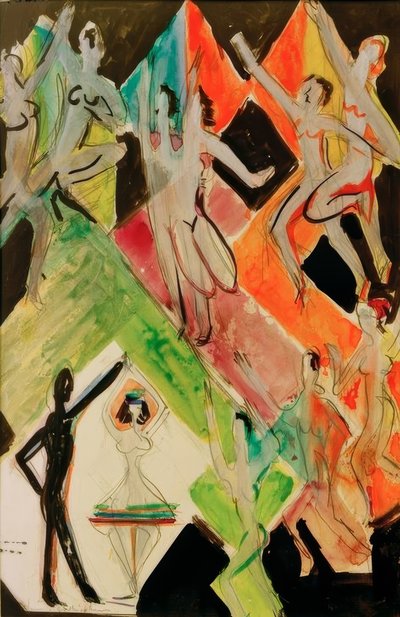 Entwurf zum Wandbild Farbentanz von Ernst Ludwig Kirchner