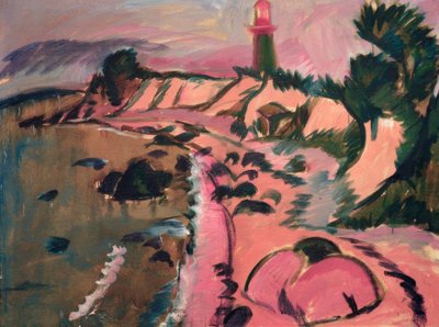 Fehmarnküste mit Leuchtturm von Ernst Ludwig Kirchner