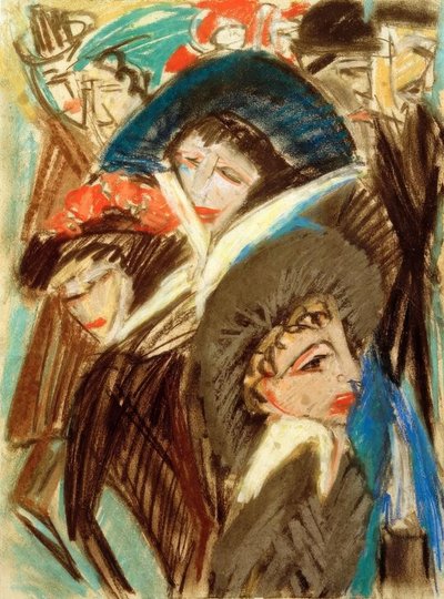 Frauen auf der Straße von Ernst Ludwig Kirchner