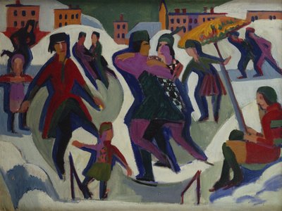 Eislaufbahn mit Schlittschuhläufern, 1925 von Ernst Ludwig Kirchner
