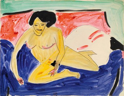 Sitzender Akt auf Divan von Ernst Ludwig Kirchner