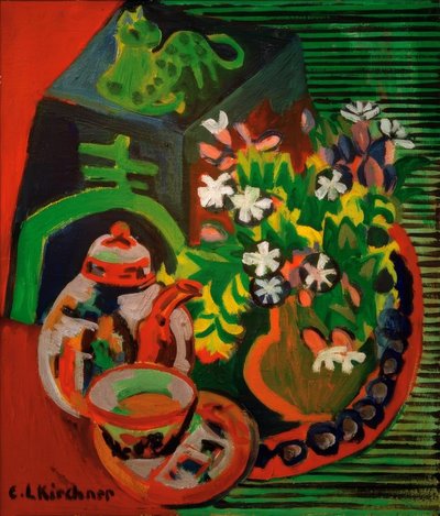 Stilleben mit chinesischem Porzellan von Ernst Ludwig Kirchner