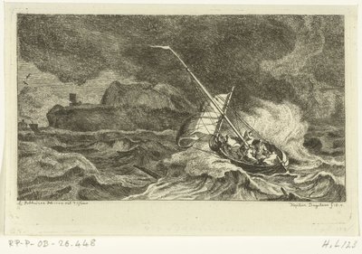 Segelboot auf stürmischer See von Ernst Willem Jan Bagelaar