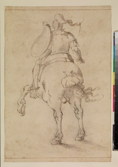 Berittener Soldat von hinten gesehen von Esteban (circle of) March