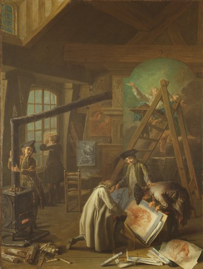 Innenraum eines Künstlerateliers von Étienne Jeaurat