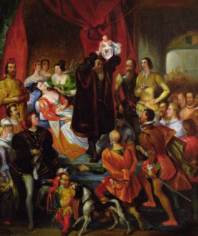Die Geburt von Henri IV, ca. 1827 von Eugene Deveria
