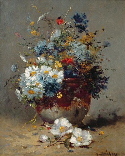 Gänseblümchen und Kornblumen von Eugene Henri Cauchois