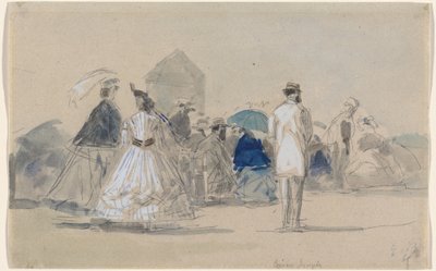 Reifröcke am Strand, um 1865 von Eugene Louis Boudin