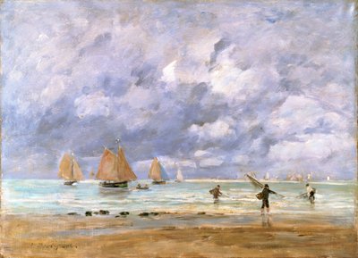 Fischer und Segelboote in Trouville, 1892 von Eugene Louis Boudin