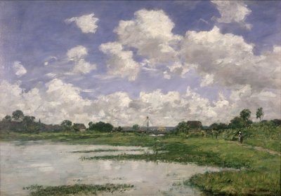 Landschaft, Fluss Touques, 1891 von Eugene Louis Boudin