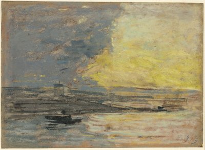 Am Meer, Hafen von Honfleur von Eugene Louis Boudin
